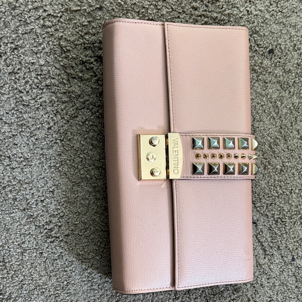Valentino Blush Pink Clutch with Gold Accents (w/ authenticity certificate)